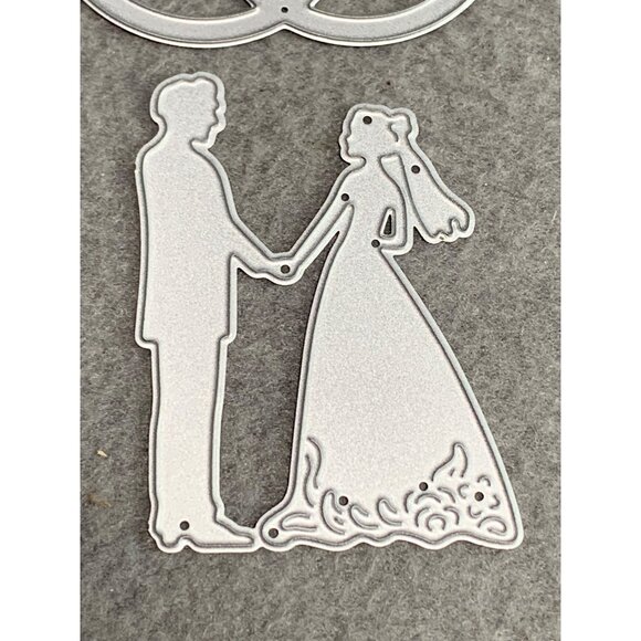 Wedding Rings & Couple Die Cuts For Scrapbooking Card Making Wedding Decor - Picture 2 of 7